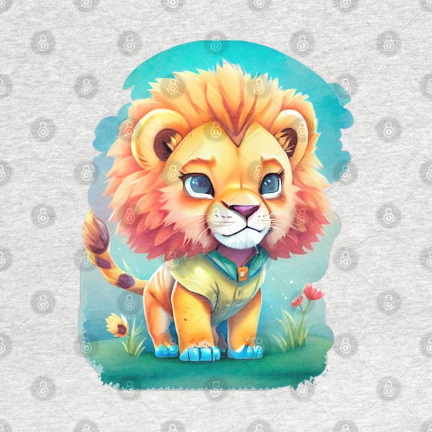 colorful cute lion by A&A